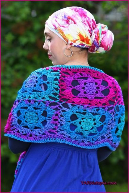 Crochet Jewel-Tone Lotus Wrap