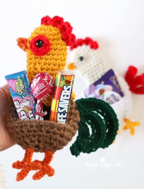 Crochet Rooster with Pockets