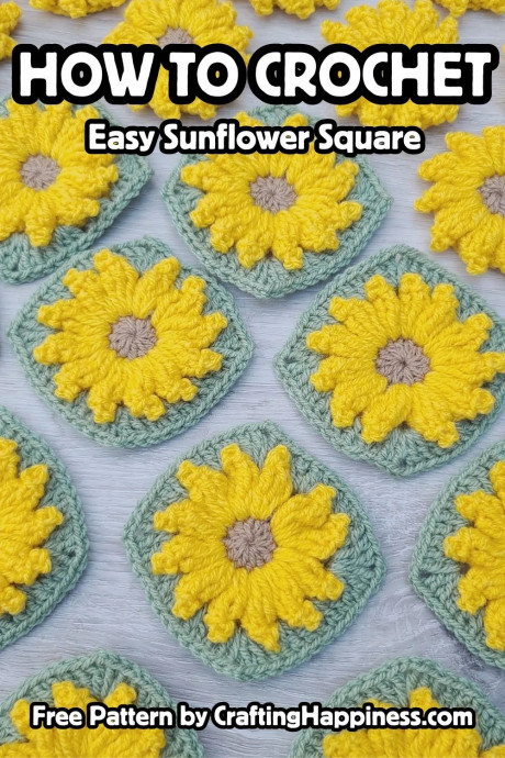 Crochet Sunflower Granny Square