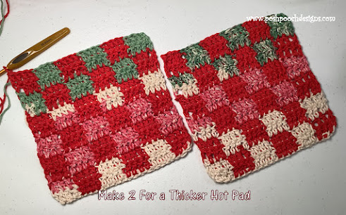 Create Your Own Crochet Checked Hot Pad / Pot Holder: A Stylish and Functional Kitchen Essential