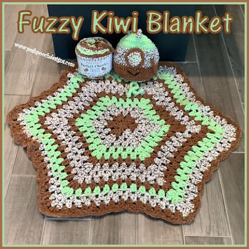 Crochet Fuzzy Kiwi Blanket