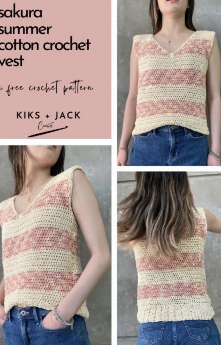 Discover the Beautiful Crochet Sakura Summer Cotton Vest for Your Warm Weather Wardrobe Discover the Beautiful Crochet Sakura Summer Cotton Vest for Your Warm Weather Wardrobe