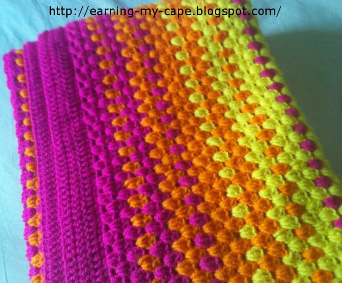 Crochet Granny Stripes Color-Burst Blanket
