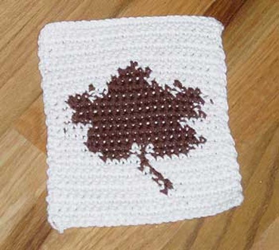 Crochet Leaf Dishcloth