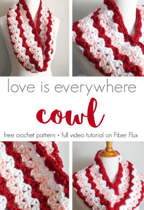 Crochet Love Is Everywhere Cowl