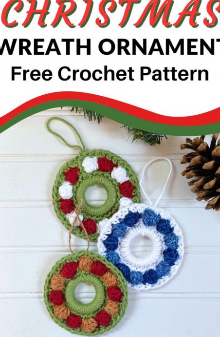 Crochet Christmas Wreath Ornament