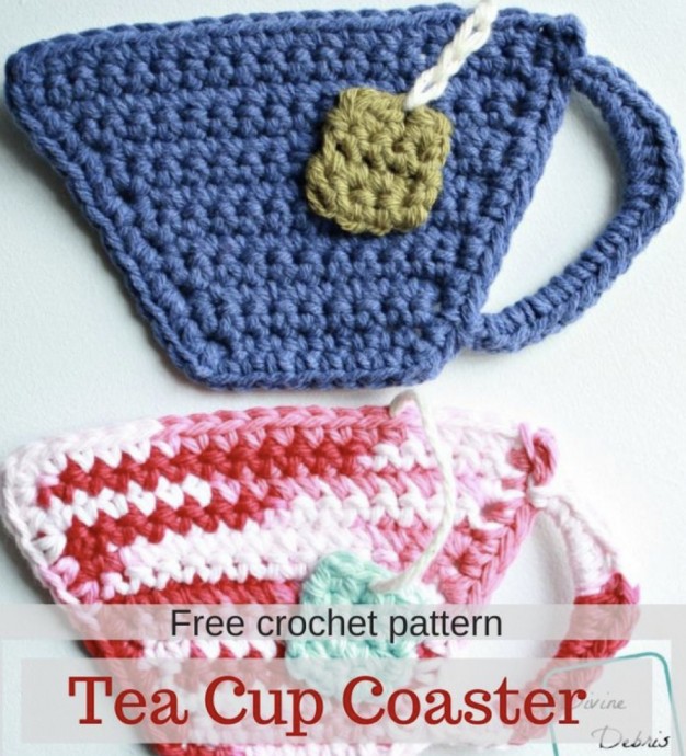 Free Crochet Pattern: Tea Cup Applique or Coaster