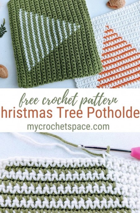 Create a Festive Crochet Christmas Tree Potholder – Perfect Holiday Kitchen Accessory