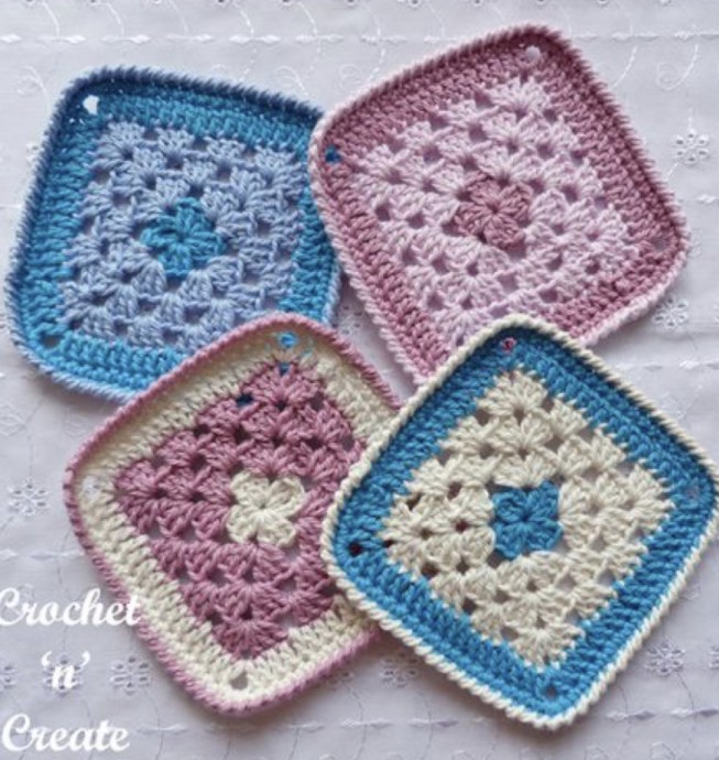 Crochet Grannies Square Coaster