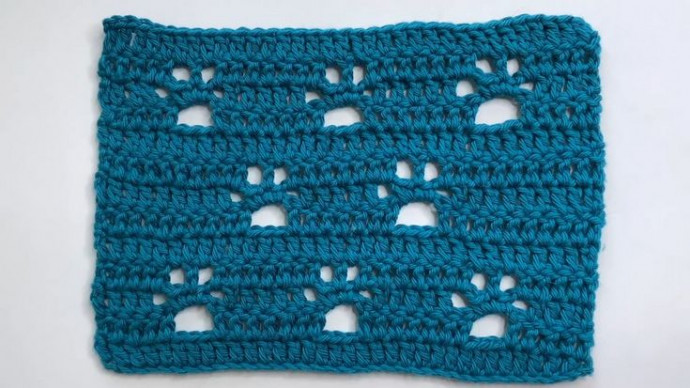 Crochet Paw Print Washcloth