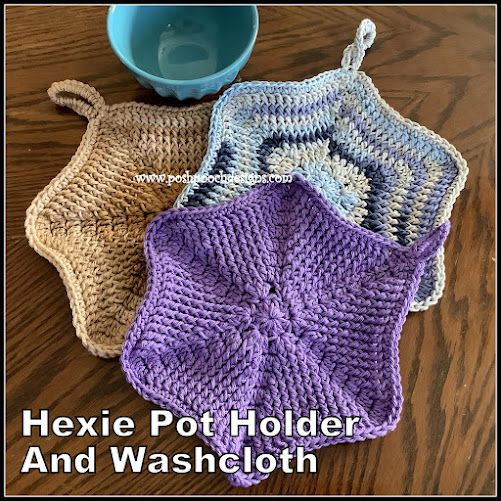Crochet Hexie Pot Holder and Washcloth: Your Handmade Kitchen Essentials