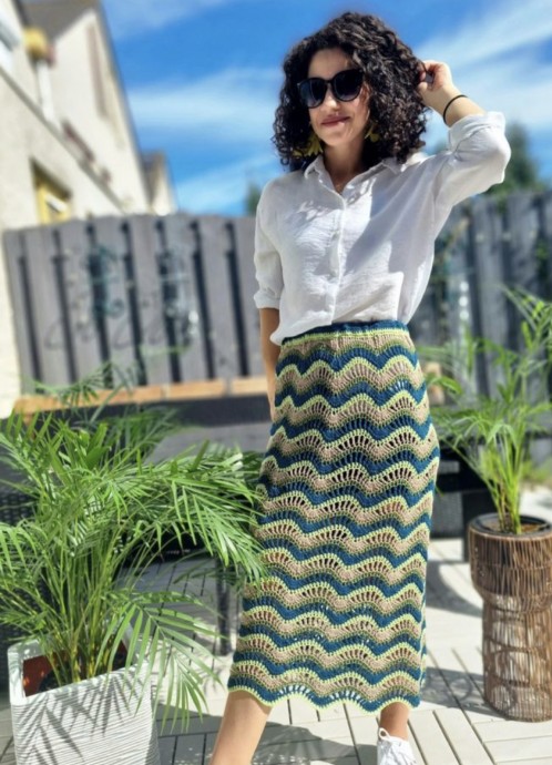 Wavy Crocheted Skirt