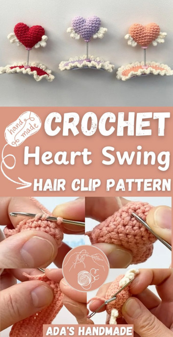 Create Your Adorable Crochet Heart Swing Hair Clip with This Simple Pattern Guide