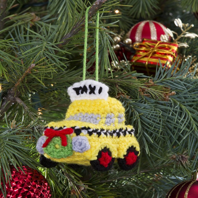 Crochet NYC Cab Ornament