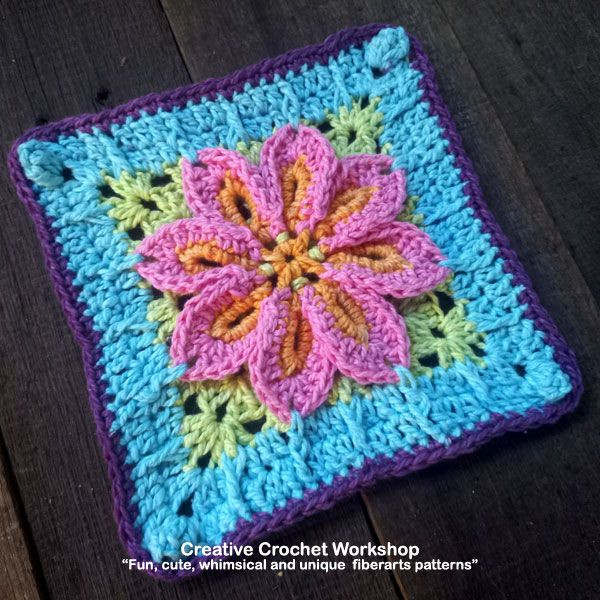 Crochet Hip Wild Flower Granny Square Pattern - Create Colorful and Cheerful Crochet Projects
