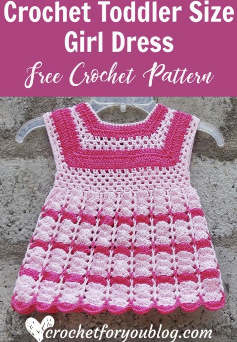 Crochet Toddler Size Girl Dress – Free Pattern