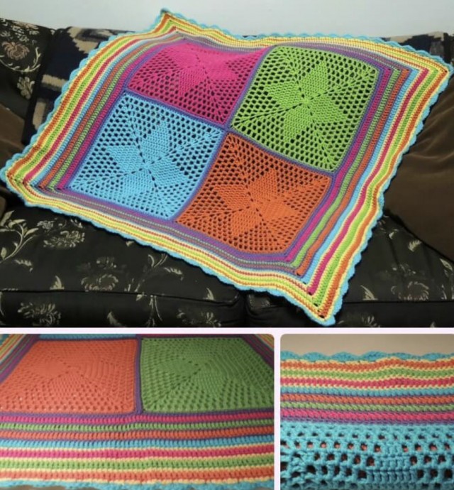 Four Points Star Crochet Blanket (Free Pattern)