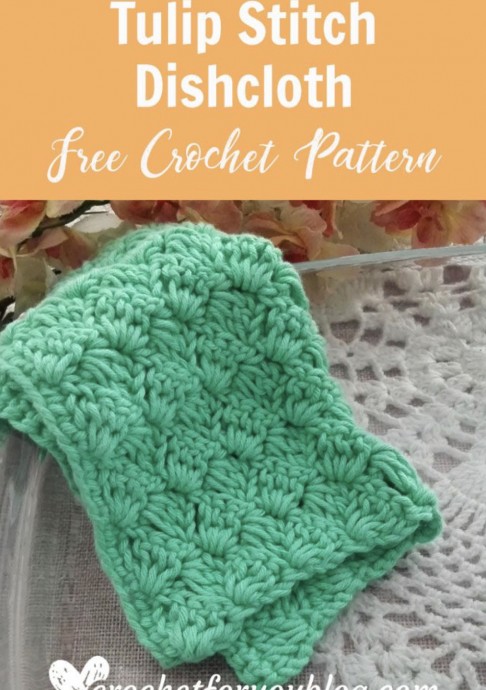 Crochet Tulip Stitch Dishcloth