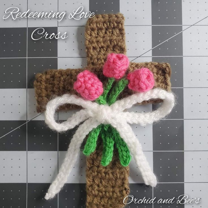 Crochet Redeeming Love Cross Applique