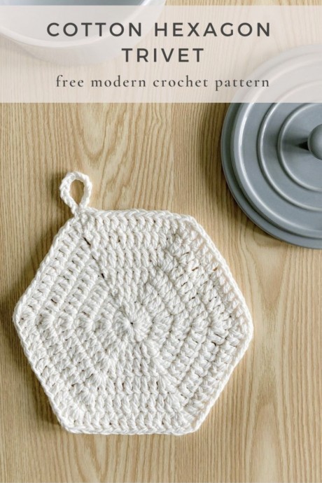 Cotton Hexagon Crochet Trivet