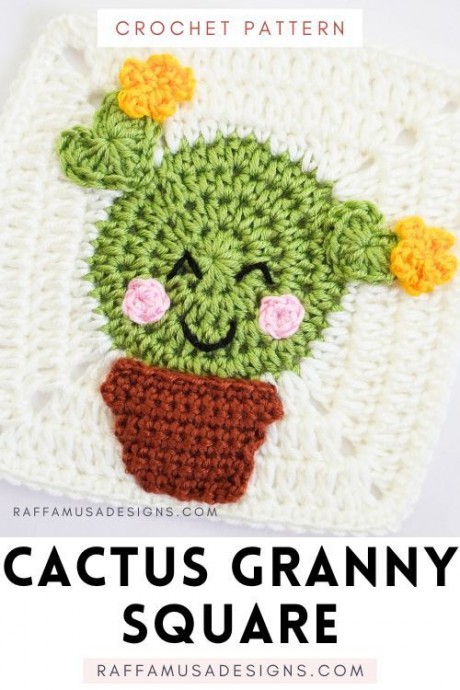 Crochet Cactus Granny Square