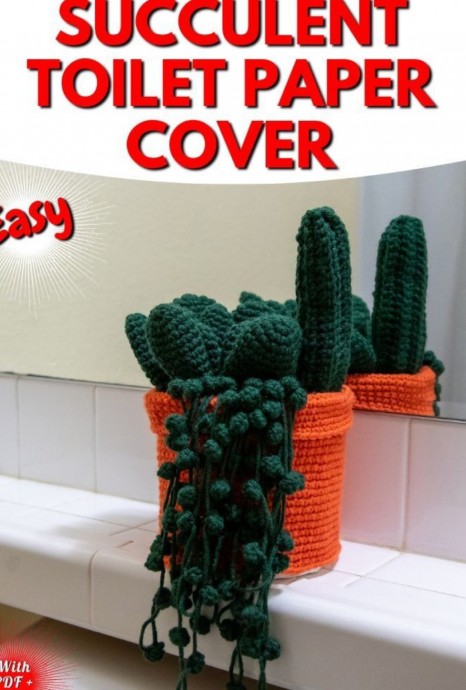 Crochet Succulent Toilet Paper Cover