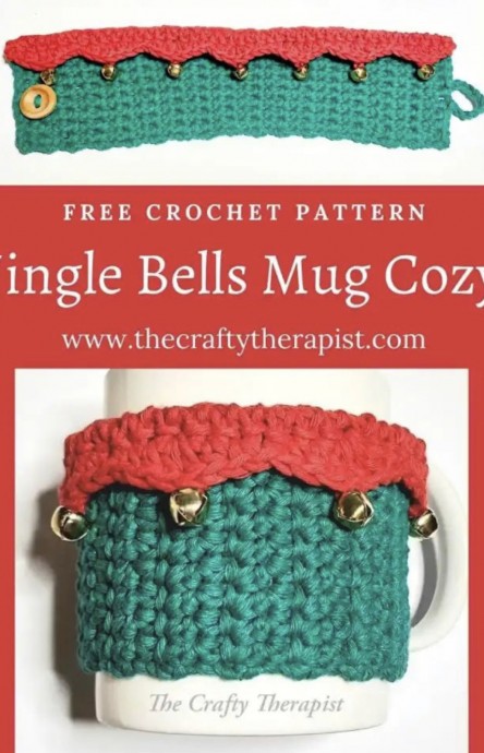 Crochet Jingle Bells Mug Cozy
