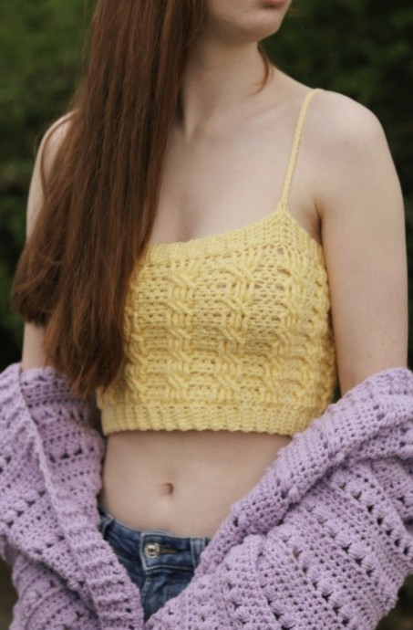 Crochet Cable Crop Top