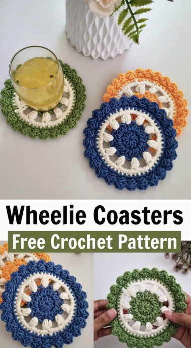 Crochet Wheelie Coasters