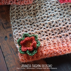 Stylish Crochet Orange Flower Cocktail Scarf - A Fun Accessory for Any Occasion
