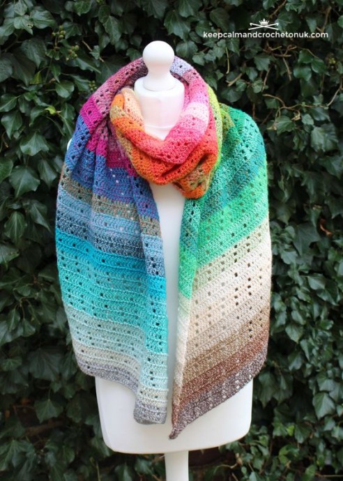 Crochet Specked Rainbow Wrap