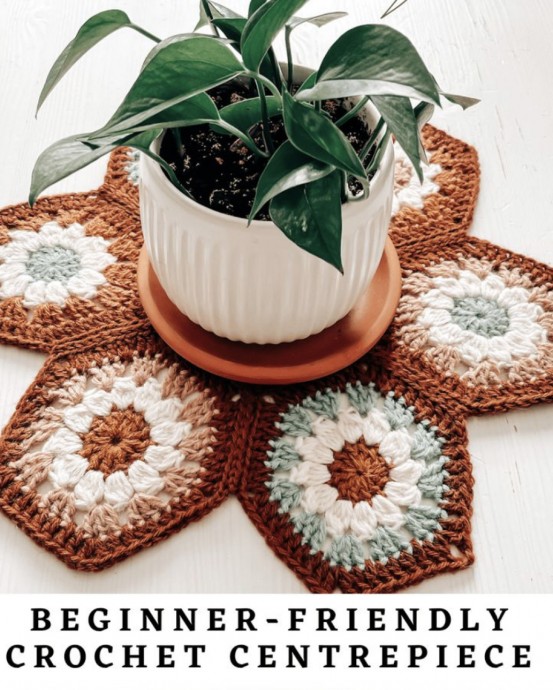 Create a Stunning Hexagon Centrepiece With This Easy Crochet Pattern Create a Stunning Hexagon Centrepiece With This Easy Crochet Pattern