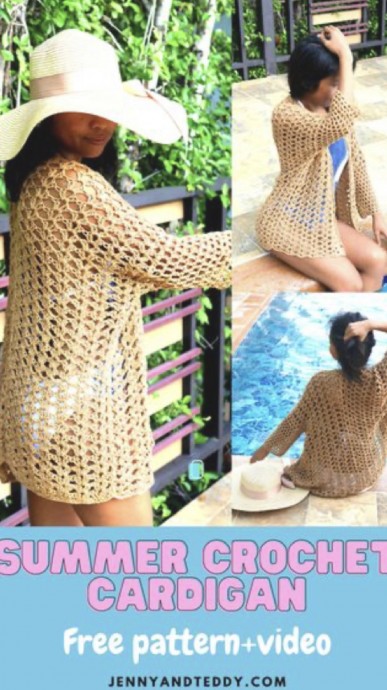 Create Your Stylish and Comfortable Lacy Easy Summer Cardigan with This Free Crochet Pattern Create Your Stylish and Comfortable Lacy Easy Summer Cardigan with This Free Crochet Pattern