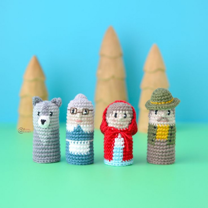 Crochet Little Red Riding Hood Finger Puppets
