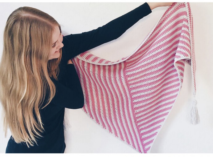 Stripe Me Shawl Free Crochet Pattern