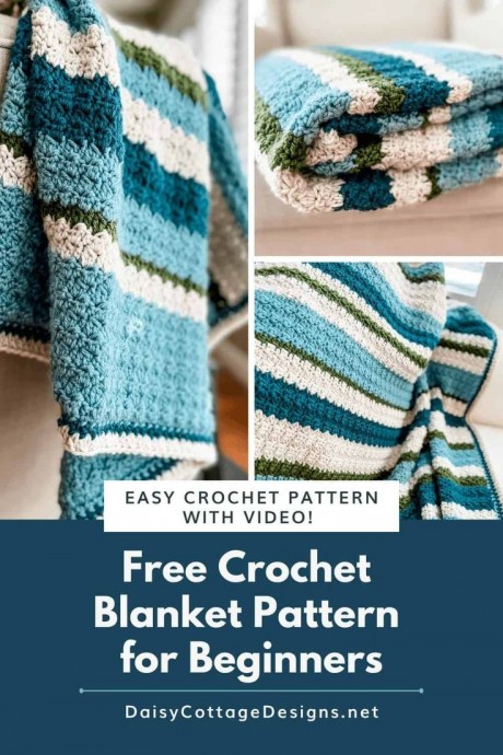 Amazing Striped Crochet Blanket