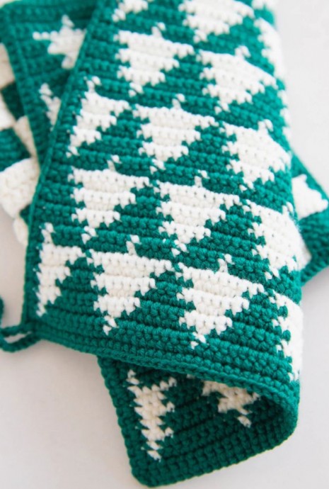 Crochet Christmas Tree Dishcloth