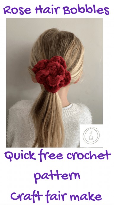 Crochet Rose Hair Bobbles