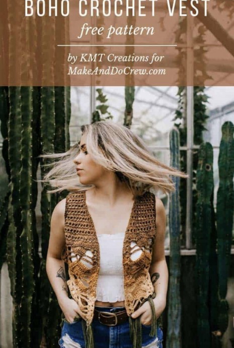 Women's Crochet Vest With Fringe