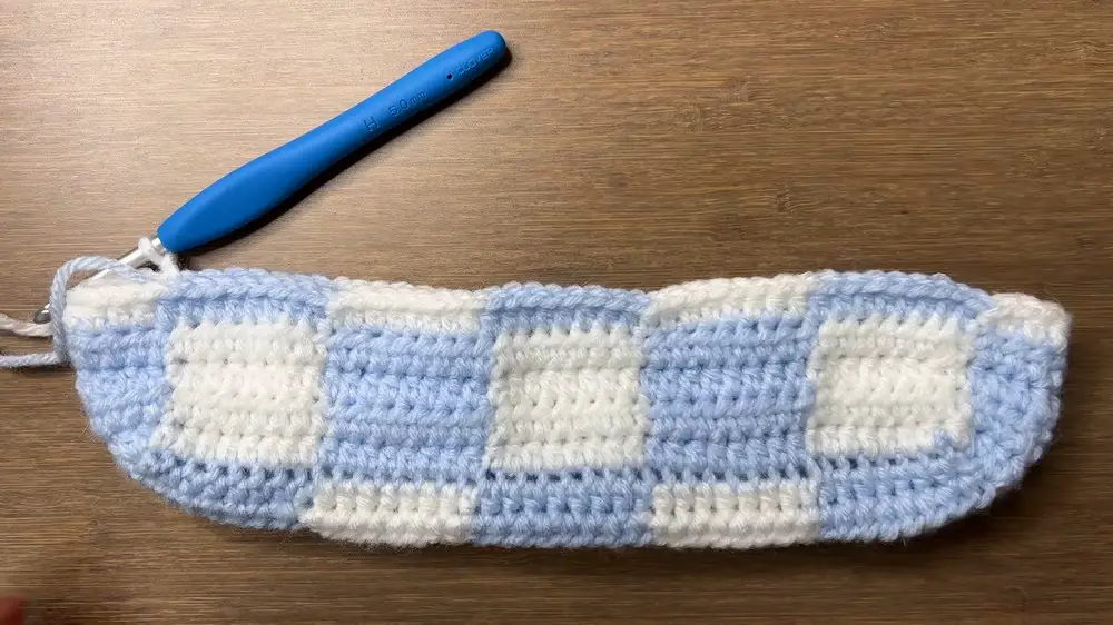 Crochet Checkered Shoulder Bag