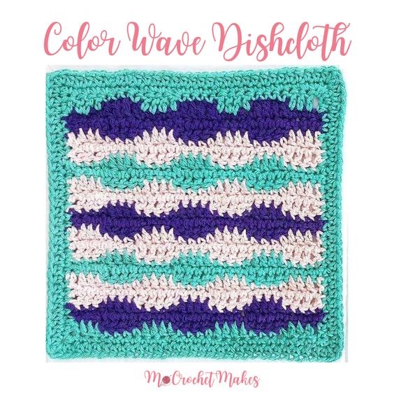 Crochet Color Wave Dishcloth