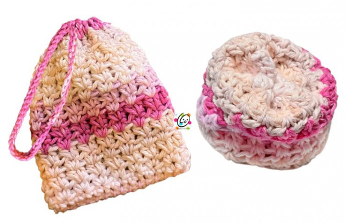 Enhance Your Bath Time with the Crochet Creamy Soap Saver and Pouf - A DIY Must-Have!