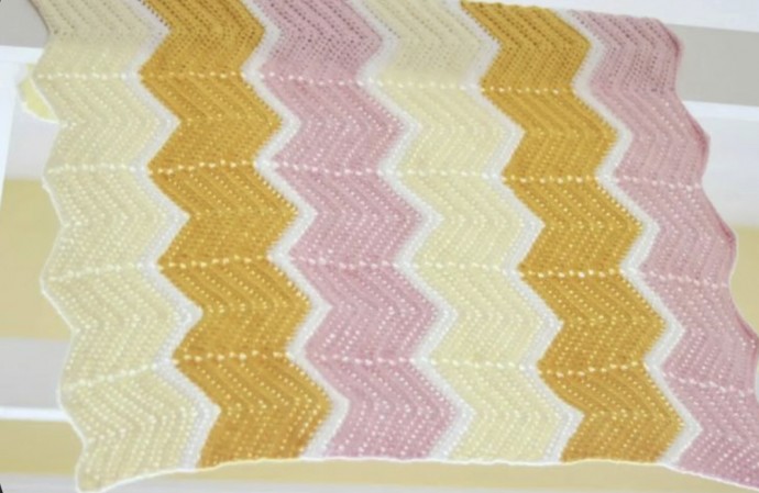 Sunset Chevron Baby Blanket