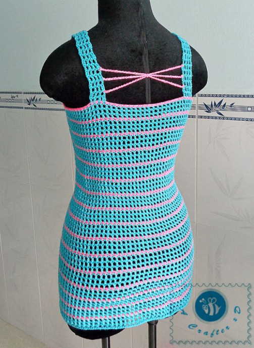 Crochet Pink Striped Tank Top