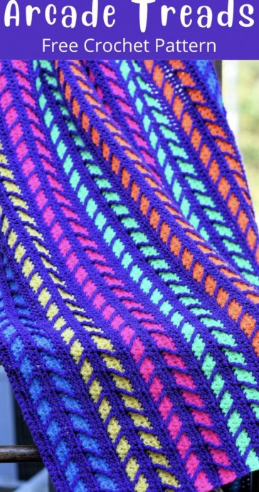 Crochet Arcade Treads Blanket (Free Pattern)