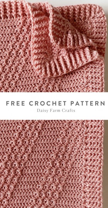 Crochet Diagonal Stripes Baby Blanket