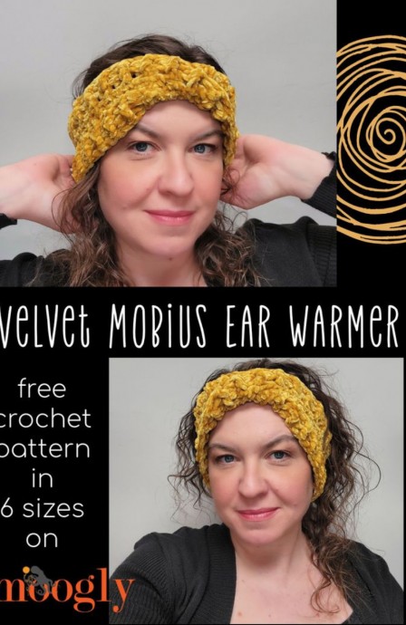 Elevate Your Winter Style with the Luxurious Crochet Velvet Mobius Ear Warmer
