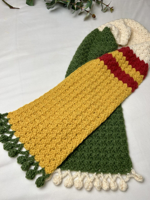 Crochet Color-Block Scarf