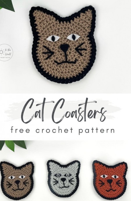 Unique Hand-Crocheted Cat Coasters to Protect Your Surfaces from Drink Rings Unique Hand-Crocheted Cat Coasters to Protect Your Surfaces from Drink Rings