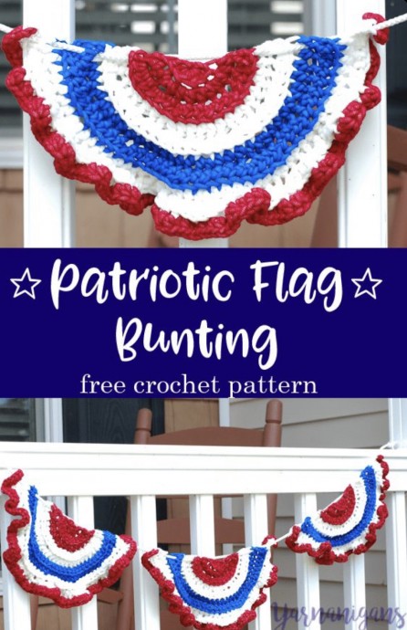 Free Outdoor Patriotic Flag Bunting Crochet Pattern for Festive Decorations Free Outdoor Patriotic Flag Bunting Crochet Pattern for Festive Decorations